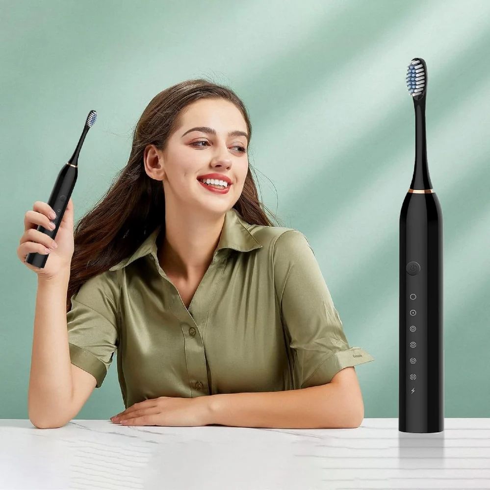 Sonic Electric Rechargeable Toothbrush for Adults (5 Modes, Extra Soft Bristles, 2-Min Timer