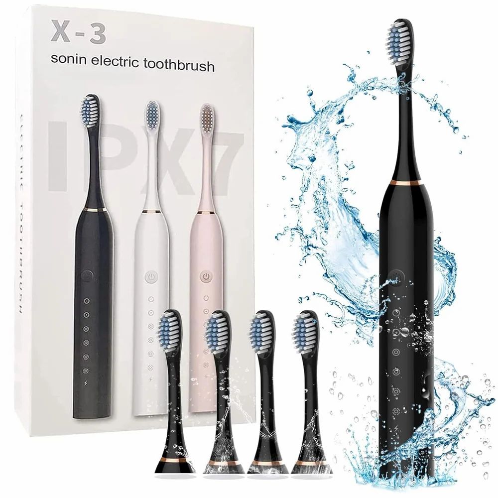Sonic Electric Rechargeable Toothbrush for Adults (5 Modes, Extra Soft Bristles, 2-Min Timer