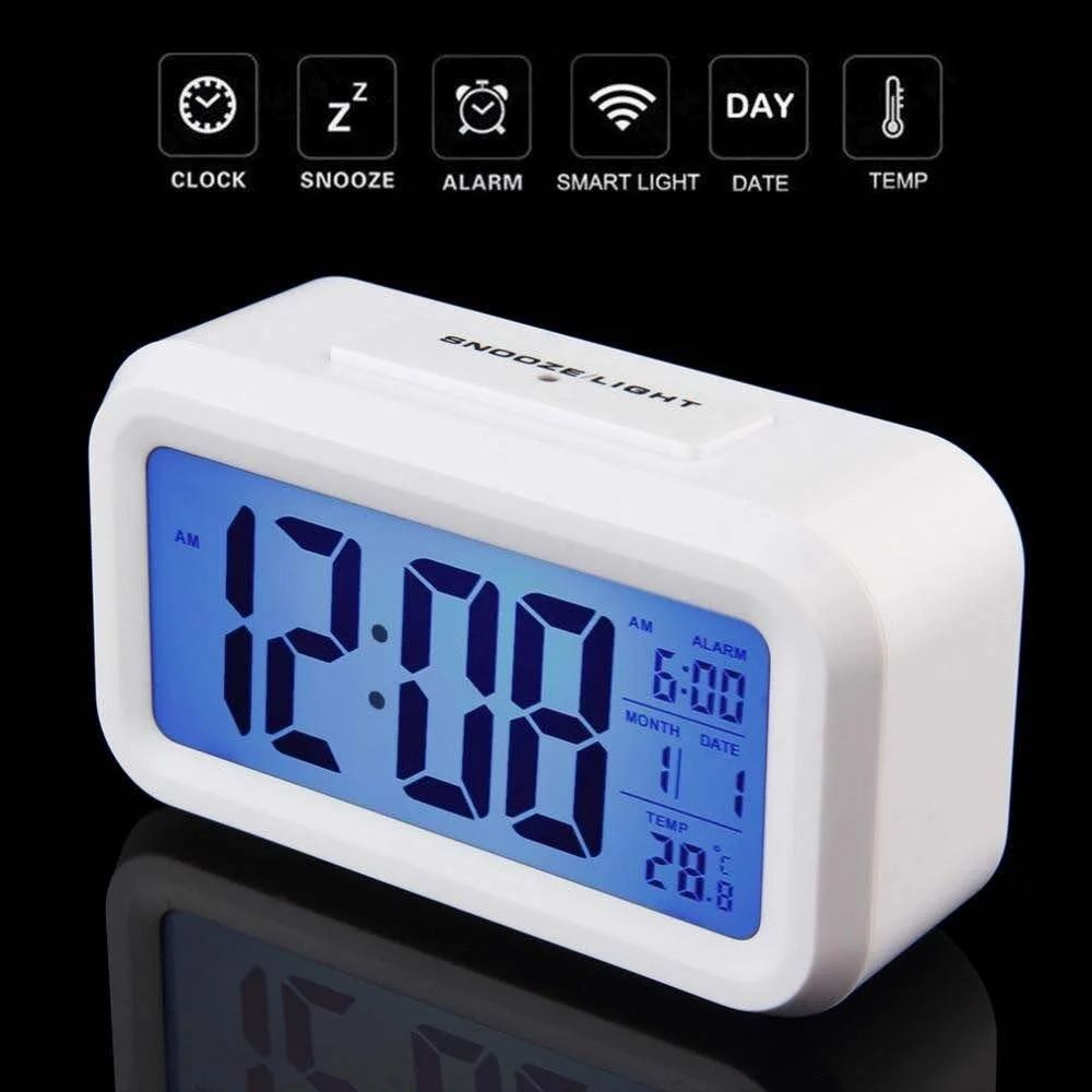 White LED Digital Clock Digital Alarm Clock Table Desk Clock
