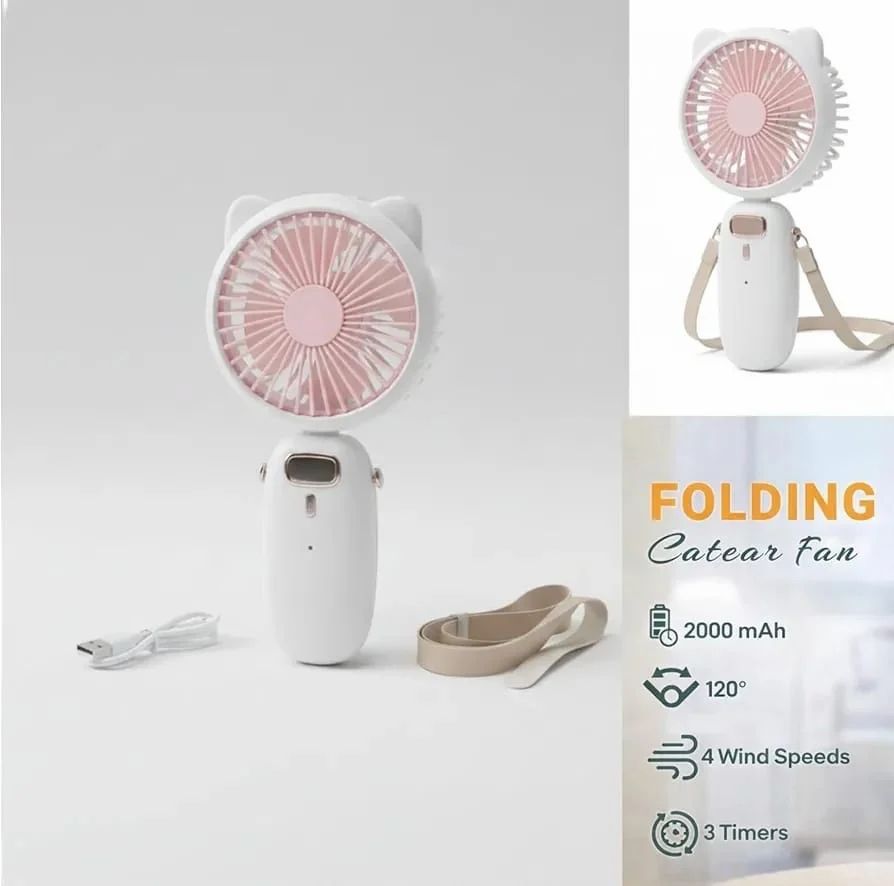 Mini Portable Usb Hand Fan with LED light, Handheld