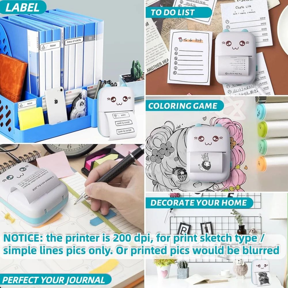 Portable Inkfree kids Printer for Android & iOS System Bluetooth Thermal Printer