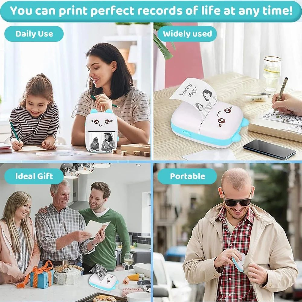 Portable Inkfree kids Printer for Android & iOS System Bluetooth Thermal Printer