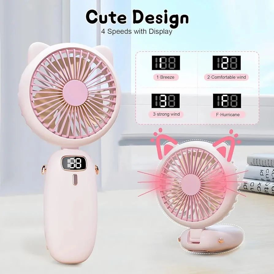 Mini Portable Usb Hand Fan with LED light, Handheld
